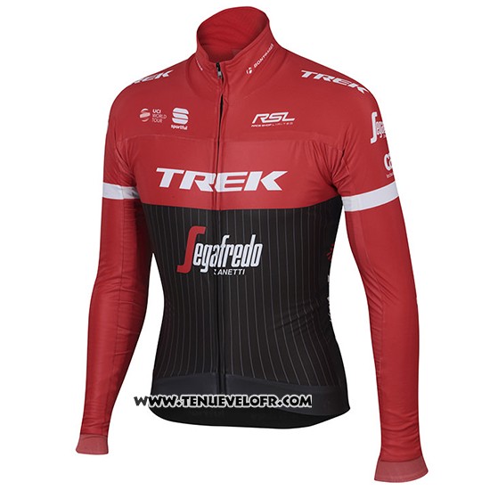2017 Maillot Ciclismo Trek Segafredo Noir et Rouge Manches Longues et Cuissard